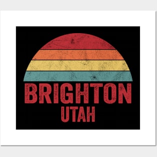 Brighton Utah Vintage 70s 80s Distressed Retro Posters and Art